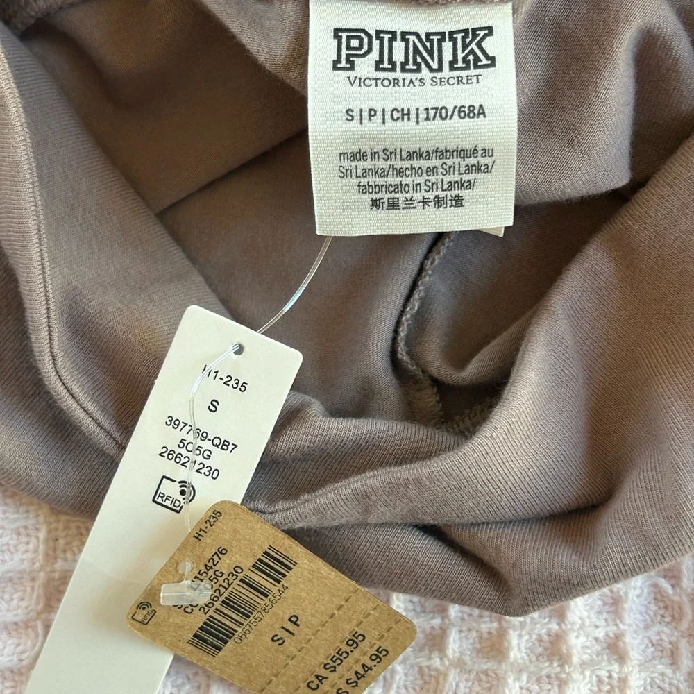 Victoria's Secret Pink Active High Waist Full Length Cotton Legging Coffee NWT S - Picture 7 of 9